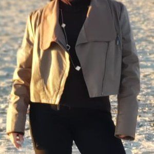 Nicole Richie Faux Leather Jacket Large